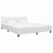 VidaXL Cadre de lit Blanc Similicuir 180 x 200 cm Modèle Servélia - 284875