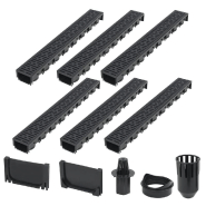 Vidaxl canaux de drainage 6 pcs plastique 6 m 142880