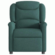 VidaXL Fauteuil de massage inclinable Vert foncé Tissu Modèle Fermelix - 4015612