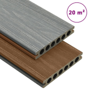 Vidaxl panneaux de terrasse et accessoires wpc marron/gris 20 m² 2,2 m 3070465