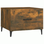 VidaXL Table basse avec pieds en métal Chêne fumé 50x50x40 cm Modèle Luna Premium - 817537