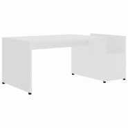 VidaXL Table basse Blanc 90x45x35 cm bois d’ingénierie Modèle Atlas Master Plus - 802921