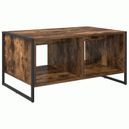 VidaXL Table basse Chêne Fumé 80 x 50 x 40 cm Bois d'ingénierie Modèle Helios Nordique Plus - 886434