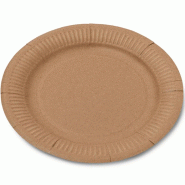 Assiettes Ø 17cm Carte Kraft Ronde 4x10un - 6621343