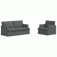 Canapé 2 pcs Gris foncé 162 x 80 x 85 cm tissu Modèle Apex Advance Élite - Matériau naturel 8721364374485