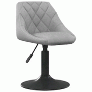 Décoshop26 - Chaise de salle à manger hauteur réglable pivotant en velours gris clair et acier noir DEC025040 - gris 3000255037223 Décoshop26 - Chaise de salle à manger hauteur réglable pivotant en velours gris clair et acier noir DEC025040 - gris 3000255037223