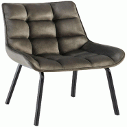 Décoshop26 - Chaise de salle à manger x1 en velours anthracite généreusement rembourrée piètement en métal noir 10_0007373 - noir métal 3000266078963