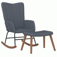 Décoshop26 - Fauteuil à bascule d'allaitement rembourré relax pour salon avec repose-pied en velours gris DEC028803 - gris 3000257066795