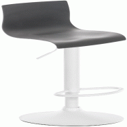 Décoshop26 - Tabouret de bar x1 avec repose-pieds pivotant dossier incurvé en plastique gris et métal blanc 10_0004984 - blanc métal 3000252397153