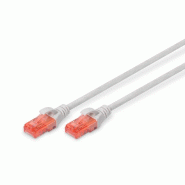 DIGITUS Câble de raccordement CAT 6 U/UTP - LSZH, 30 m, gris - gris 4016032388319