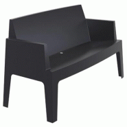 Emh Canapé de terrasse restaurant Box noir 2 places – empilable – polypropylène renforcé - noir EPP (Polypropylène expansé) BOXSOFABK