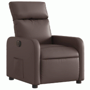 Fauteuil inclinable électrique Marron Similicuir Modèle Germelora - 8721012219663