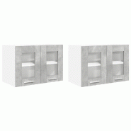 Helloshop26 - Armoire suspendue moderne rectangulaire espace de rangement 60 x 31 x 40 cm en bois d'ingénierie gris béton 02_0053264 - gris Bois mas