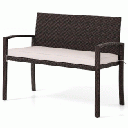 Helloshop26 - Canapé d'extérieur 56 x 110 x 84 cm 360 kg de charge coussins amovibles finition moderne en rotin PE marron mélangé 20_0011006 - mar