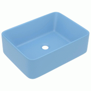 Helloshop26 - Lavabo de luxe vasque à poser de toilette lave-mains de salle de bain salle cosmétique rectangulaire bleu clair mat 41 02_0002786 - 30