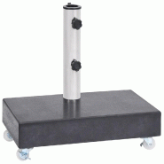 Helloshop26 - Socle de parasol robuste avec roues 45 x 25 x 8 cm en granit noir 02_0046507 - noir inox 3000234273130
