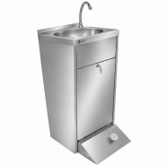 Lave-mains industriel sur pied en acier inoxydable avec pédale WORLDMAI pour CHR. Lave-mains professionnel pour cuisine de bar et restaurant. - inox