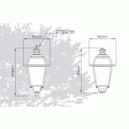 Luminaire d'éclairage public palatine / led / 100 w / en aluminium