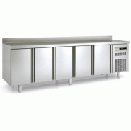 Meuble Gastro 700 GN 1/1 positif 2695mm 5 portes pleines sans évier Coreco