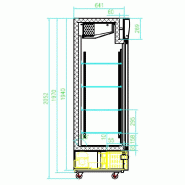 Réfrigérateur 2 portes en verre l1200 7450.0140 COMBISTEEL