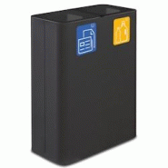 Stil Casa PURE système de collecte des déchets, acier peint, 60x30xh. 80 cm, 120 litres avec deux compartiments de 60 litres chacun, noir. - noir ac Stil Casa PURE système de collecte des déchets, acier peint, 60x30xh. 80 cm, 120 litres avec deux compartiments de 60 litres chacun, noir. - noir ac
