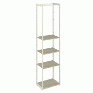 Structure Cage blanc 60x40x240cm 4 tablettes érable