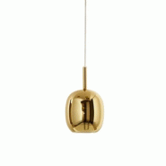 Suspension en verre borosilicate doré miroir, culot E27, design moderne 17,5 x 30,5 cm, câble ajustable 300 cm - Perenz - doré 8252 OR