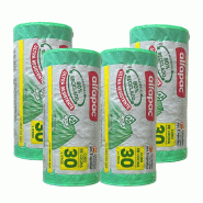 Alfapac - Sacs poubelle antibactériens 30L 55x60cm à fermeture automatique, 4 rouleaux x 15 unités (80% recyclés) - vert PK6958
