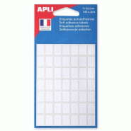 Apli Lot de 5 Etui de 343 étiquettes adhésives blanches, format 9 x 13 mm (7 feuilles / cdt) - 3270241119084