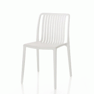 AQA Design Ensemble de 4 chaises en polypropylène pour intérieur / extérieur LAURA blanc L.44 P.50 H.78 MP03025 - blanc plastique polypropylène MP