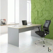 Bureau individuel Tono, pieds bois - Mobel Linea - 80, Acacia clair