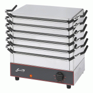 Chauffe plat professionnel monophasé à 6 plaques 270 x 150 mm - P28006