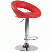 CLP Tabouret de bar Olinda en similicuir Rouge/Chrome - rouge polyester 312893 CLP Tabouret de bar Olinda en similicuir Rouge/Chrome - rouge polyester 312893