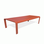 DCB GARDEN Table de jardin fixe en aluminium coloris terracotta (220X100 cm) - HANOI - 3700286491277