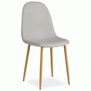 Décoshop26 - Chaise de salle à manger cuisine confortable et moderne en tissu gris pieds métal aspect bois CDS06004 - gris 3000431469602 Décoshop26 - Chaise de salle à manger cuisine confortable et moderne en tissu gris pieds métal aspect bois CDS06004 - gris 3000431469602
