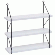 Décoshop26 - Étagère murale étagère suspendue 3 niveaux en métal et bois blanc 40x40x13 cm 04_0008676 - blanc 3000262671793 Décoshop26 - Étagère murale étagère suspendue 3 niveaux en métal et bois blanc 40x40x13 cm 04_0008676 - blanc 3000262671793