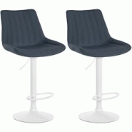 Décoshop26 - Lot de 2 tabourets de bar réglable en hauteur pivotant à 360° assise en tissu gris foncé couture verticale pied métal 10_0004438 - Décoshop26 - Lot de 2 tabourets de bar réglable en hauteur pivotant à 360° assise en tissu gris foncé couture verticale pied métal 10_0004438 -