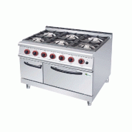 Fourneau gaz sur four gaz gamme 700 avec 6 feux inox - PJUS-RQ-6