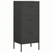 Helloshop26 - Armoire de rangement pratique moderne 42,5 x 35 x 101,5 cm avec tiroirs extensibles en acier anthracite 02_0046874 - acier 3000234471314