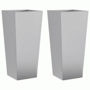 Helloshop26 - Jardinière bac lit surélevé plantes fleurs jardin terrasses lot de 2 35 x 35 x 75 cm acier galvanisé gris 02_0038943 - 3000217950966 Helloshop26 - Jardinière bac lit surélevé plantes fleurs jardin terrasses lot de 2 35 x 35 x 75 cm acier galvanisé gris 02_0038943 - 3000217950966