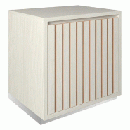 Meuble Vertigo T03 2 tiroirs à l'anglaise MDF naturel et noyer clair 60x47x60 cm