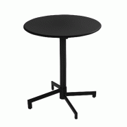 Oviala Business Table de terrasse ronde bistrot avec plateau rabattable noir - noir acier 114284