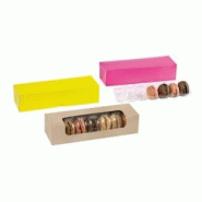 Packnwood FHC - 250Pcs - Boite carton brun 7 macarons avec fenêtre PLA - 215x68x48mm - noir en carton 210MAC7PLA Packnwood FHC - 250Pcs - Boite carton brun 7 macarons avec fenêtre PLA - 215x68x48mm - noir en carton 210MAC7PLA