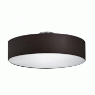Plafonnier LED 3xE27 Tissu Noir intérieur Blanc, Ø50 cm - Trio - Hotel - noir 4017807256543
