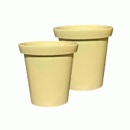 PLAST'UP ROTOMOULAGE Pot de fleurs rond xxl delight 200l - lot de 2 - IVOIRE - beige 0637962082609
