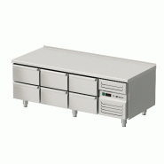 Stalgast Table réfrigérée sous comptoir à six tiroirs GN 1/1, 1600 x 700 x 600 mm (L x P x H) - KT6702160