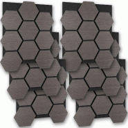 TecTake GmbH tectake panneaux acoustiques Sonic Shield, MDF haute qualité, absorption phonique, 76x62x1,8 cm, chêne gris - marron Bois manufacturé
