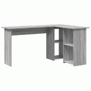 VidaXL Bureau Gris Sonoma 142 x 102 x 73 cm Bois d'ingénierie Modèle Vega ProDesk Vision - 869295