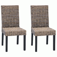 VidaXL Chaise de salle à manger 2 pcs Noir Blanchi 45 x 54 x 93 cm Modèle Élancé Royale - 42012421