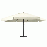 VidaXL Parasol de jardin avec mât en aluminium 600 cm Blanc sable Modèle Titan Ligne - beige 47370